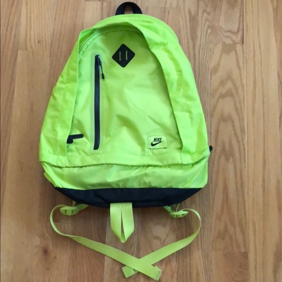 neon green nike backpack